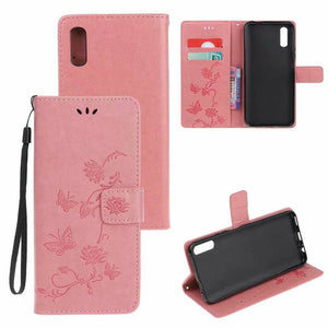 Imprint Butterfly Flower Leather Mobile Phone Case for iPhone XR - Libiyi