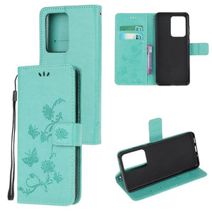 Imprint Butterfly Flower Leather Mobile Phone Case for Samsung S21 Series - Libiyi