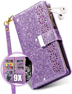 Glitter Sparkly Girly Bling Leather Flip Cover For Samsung S Series - Libiyi