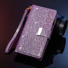 Carregar imagem no visualizador da galeria, Glitter Sparkly Girly Bling Leather Flip Cover For Samsung S Series - Libiyi