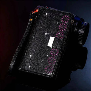 Glitter Sparkly Girly Bling Leather Flip Cover For Samsung S Series - Libiyi