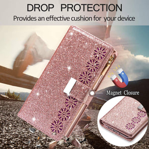 Glitter Sparkly Girly Bling Leather Flip Cover For Samsung S Series - Libiyi