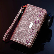 Cargar imagen en el visor de la galería, Glitter Sparkly Girly Bling Leather Flip Cover For Samsung S Series - Libiyi