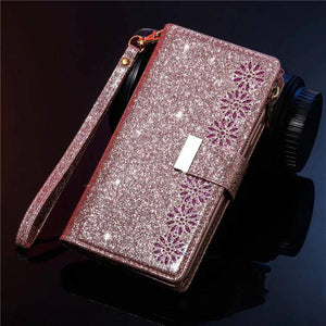 Glitter Sparkly Girly Bling Leather Flip Cover For Samsung S Series - Libiyi