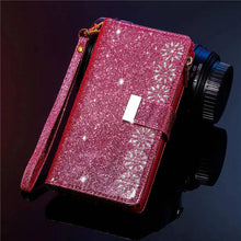 Carregar imagem no visualizador da galeria, Glitter Sparkly Girly Bling Leather Flip Cover For Samsung S Series - Libiyi