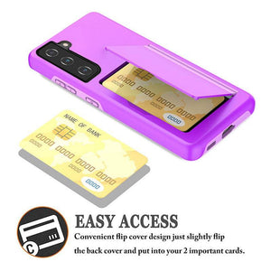 Armor Protective Card Holder Case for Samsung S21(5G) With 2-Pack Screen Protectors - Libiyi