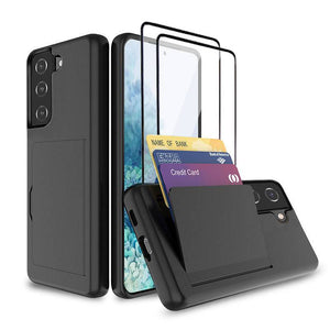 Armor Protective Card Holder Case for Samsung S21 Plus(5G) With 2-Pack Screen Protectors - Libiyi