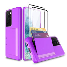 Cargar imagen en el visor de la galería, Armor Protective Card Holder Case for Samsung S Series With 2-Pack Screen Protectors - Libiyi