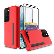 Cargar imagen en el visor de la galería, Armor Protective Card Holder Case for Samsung S Series With 2-Pack Screen Protectors - Libiyi