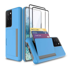 Carregar imagem no visualizador da galeria, Armor Protective Card Holder Case for Samsung S Series With 2-Pack Screen Protectors - Libiyi