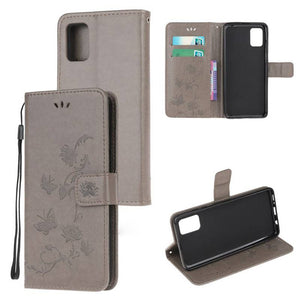 Imprint Butterfly Flower Leather Mobile Phone Case for Samsung - Libiyi