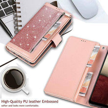 Cargar imagen en el visor de la galería, Bling Wallet Case with Wrist Strap for Samsung A12 - Libiyi