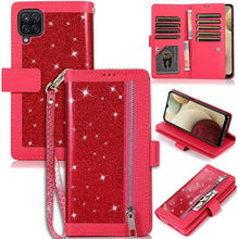 Load image into Gallery viewer, Bling Wallet Case with Wrist Strap for Samsung A12 - Libiyi