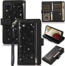 Cargar imagen en el visor de la galería, Bling Wallet Case with Wrist Strap for Samsung A12 - Libiyi