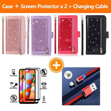 Carregar imagem no visualizador da galeria, Bling Wallet Case with Wrist Strap for Samsung A12 - Libiyi