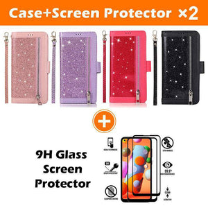 Bling Wallet Case with Wrist Strap for Samsung A42(5G) - Libiyi