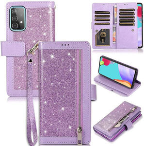 Bling Wallet Case with Wrist Strap for Samsung A52(4G/5G) - Libiyi