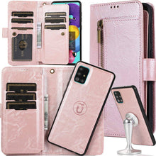 Cargar imagen en el visor de la galería, Detachable Flip Folio Zipper Purse Phone Case For Samsung A Series - Libiyi