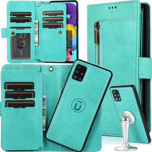 Detachable Flip Folio Zipper Purse Phone Case For Samsung A Series - Libiyi