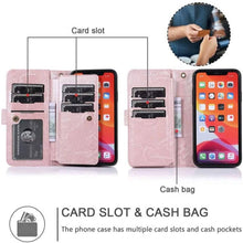 Load image into Gallery viewer, Detachable Flip Folio Zipper Purse Phone Case for iPhone 11 Series - Libiyi