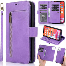 Load image into Gallery viewer, Detachable Flip Folio Zipper Purse Phone Case for iPhone 11 Series - Libiyi