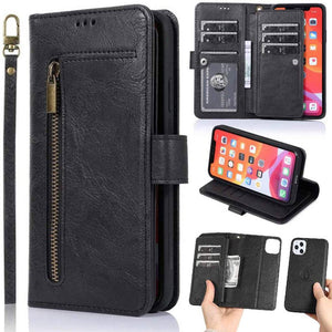 Detachable Flip Folio Zipper Purse Phone Case for iPhone 11 Series - Libiyi