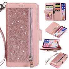 Carregar imagem no visualizador da galeria, Bling Wallet Case with Wrist Strap for iPhone - Libiyi