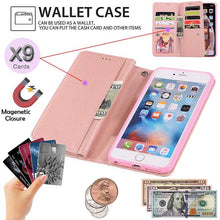 Load image into Gallery viewer, Bling Wallet Case with Wrist Strap for iPhone - Libiyi