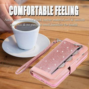 Bling Wallet Case with Wrist Strap for iPhone - Libiyi