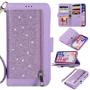 Bling Wallet Case with Wrist Strap for iPhone - Libiyi