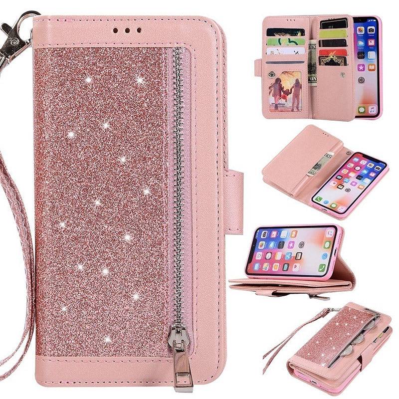 Bling Wallet Case with Wrist Strap for iPhone 12 Series - Libiyi