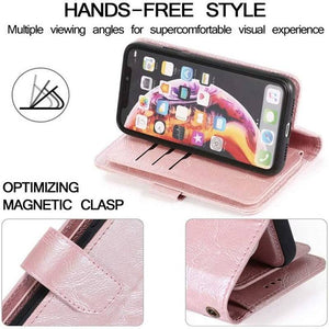 Detachable Flip Folio Zipper Purse Phone Case for iPhone 12 Series - Libiyi