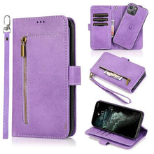 Cargar imagen en el visor de la galería, Detachable Flip Folio Zipper Purse Phone Case for iPhone 12 Series - Libiyi