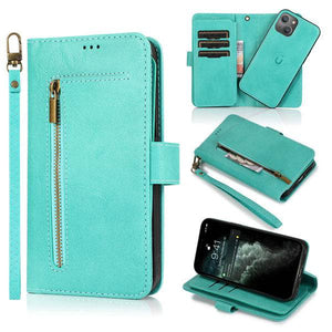 Detachable Flip Folio Zipper Purse Phone Case for iPhone 12 Series - Libiyi