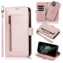 Load image into Gallery viewer, Detachable Flip Folio Zipper Purse Phone Case for iPhone 12 Series - Libiyi