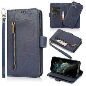 Detachable Flip Folio Zipper Purse Phone Case for iPhone 12 Series - Libiyi