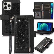 Cargar imagen en el visor de la galería, Bling Wallet Case with Wrist Strap for iPhone 13 Series - Libiyi