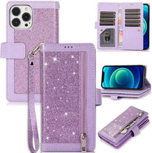 Cargar imagen en el visor de la galería, Bling Wallet Case with Wrist Strap for iPhone 13 Series - Libiyi