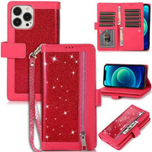 Load image into Gallery viewer, Bling Wallet Case with Wrist Strap for iPhone 13 Series - Libiyi