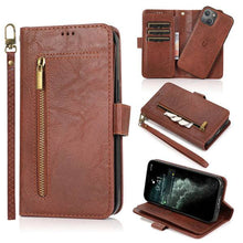 Load image into Gallery viewer, Detachable Flip Folio Zipper Purse Phone Case for iPhone 13 Series - Libiyi