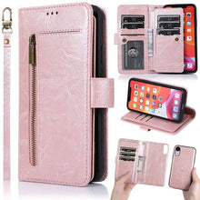 Cargar imagen en el visor de la galería, Detachable Flip Folio Zipper Purse Phone Case for iPhone XR - Libiyi