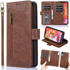 Detachable Flip Folio Zipper Purse Phone Case for iPhone XR - Libiyi