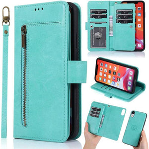 Detachable Flip Folio Zipper Purse Phone Case for iPhone XR - Libiyi