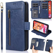 Load image into Gallery viewer, Detachable Flip Folio Zipper Purse Phone Case for iPhone XR - Libiyi