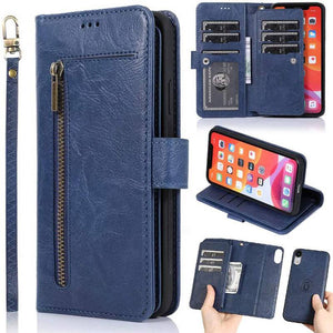 Detachable Flip Folio Zipper Purse Phone Case for iPhone XR - Libiyi