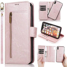 Carregar imagem no visualizador da galeria, Detachable Flip Folio Zipper Purse Phone Case for iPhone Xs Max - Libiyi