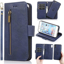 Load image into Gallery viewer, Detachable Flip Folio Zipper Purse Phone Case for iPhone Xs Max - Libiyi