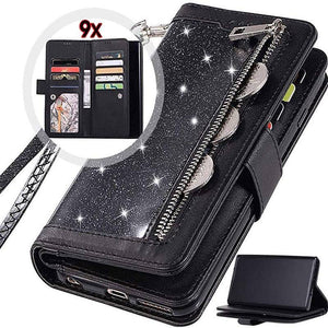 Bling Wallet Case with Wrist Strap for Samsung Note 20 Series - Libiyi