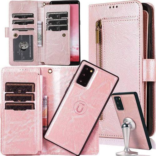 Detachable Flip Folio Zipper Purse Phone Case for Samsung Note 20 Series - Libiyi