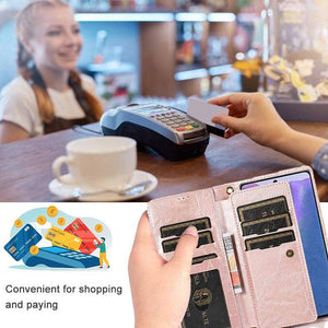 Detachable Flip Folio Zipper Purse Phone Case for Samsung Note 20 Series - Libiyi